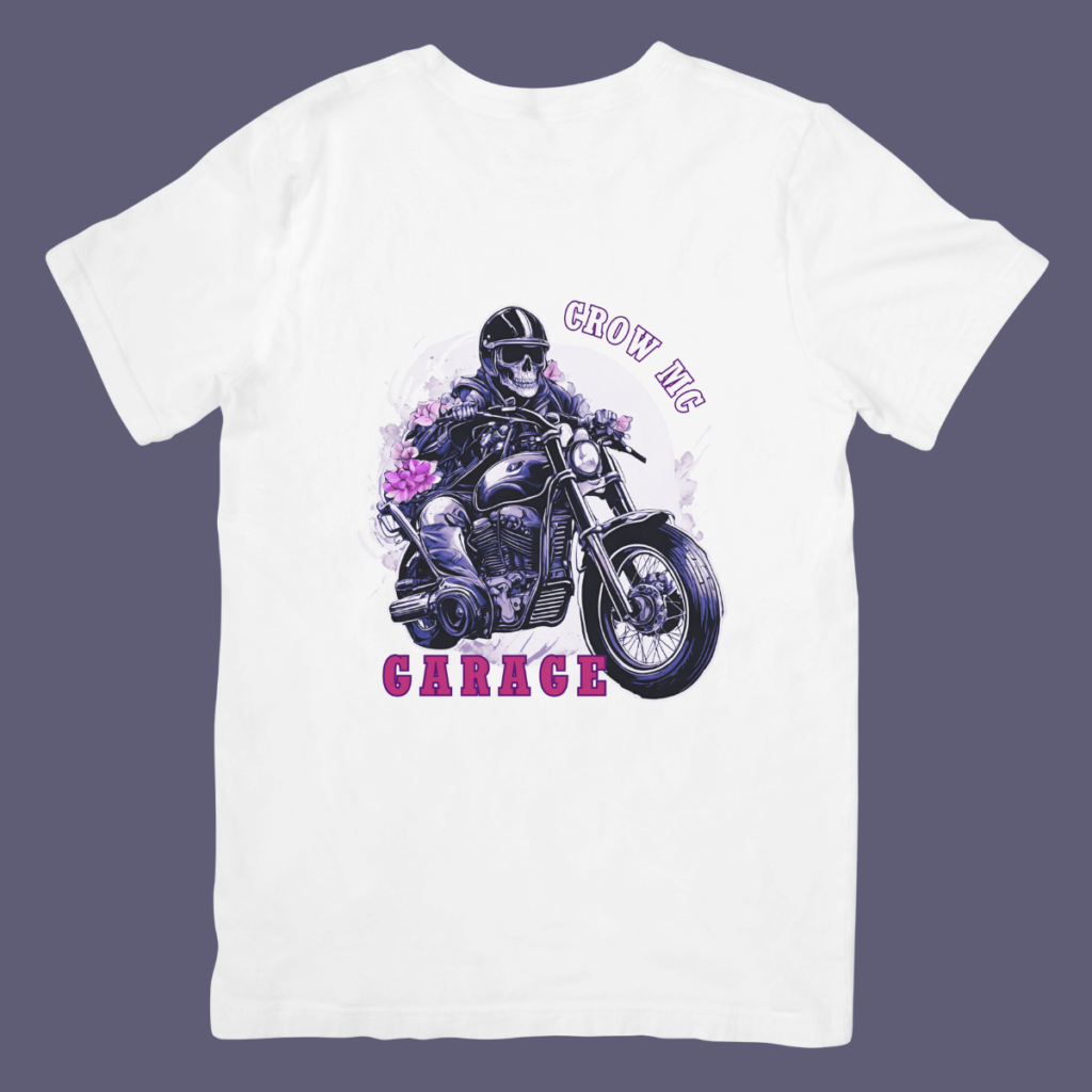 Crow MC Garage T-shirts White_Pink